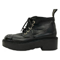 Chanel Short Boots 36 C Black CC Logo Pearl Leather Lambskin