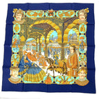 Hermes Scarf Carre 90 Maharaja Silk Navy