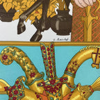 Hermes Scarf Carre 90 Maharaja Silk Navy — view 6