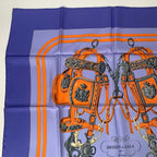 Hermes Carre 90 Silk Scarf Brides de Gala Blue — view 2