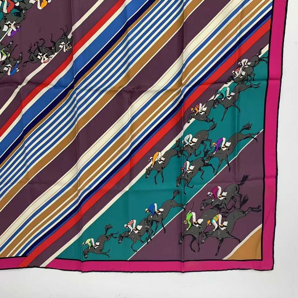 Hermes Carre 90 Lea Courses Horse Racing Silk Scarf Multicolor — view 2