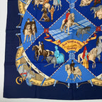 Hermes Carre 90 Scarf Silk Musee Vivant du Cheval Chantilly Chien Thichy Castle — view 4