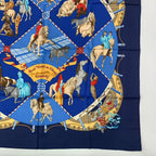 Hermes Carre 90 Scarf Silk Musee Vivant du Cheval Chantilly Chien Thichy Castle — view 5