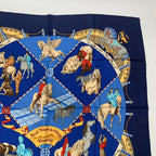 Hermes Carre 90 Scarf Silk Musee Vivant du Cheval Chantilly Chien Thichy Castle — view 3
