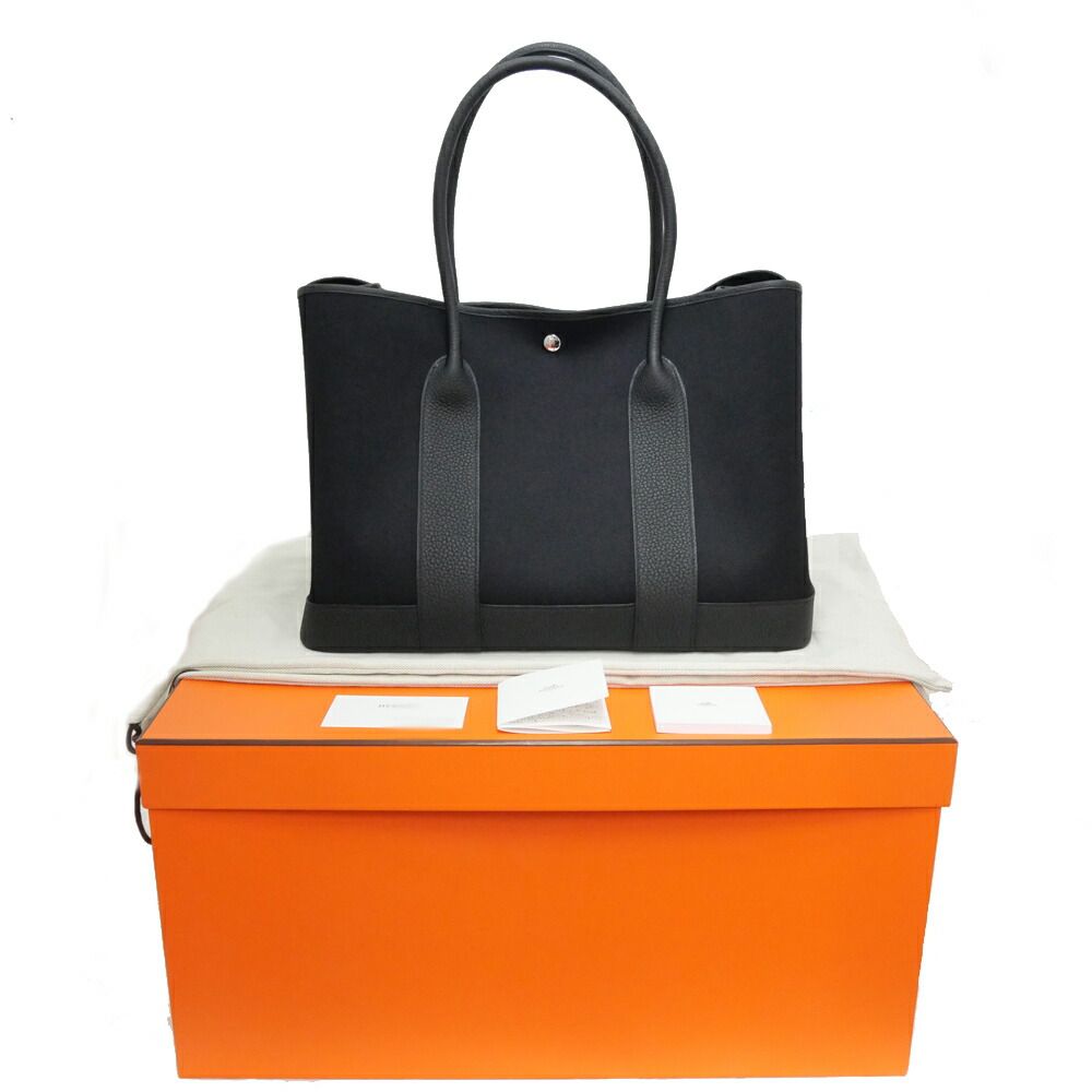 Hermes Neo Garden Party 41 Voyage Black Toile Military Negonda Silver — view 9