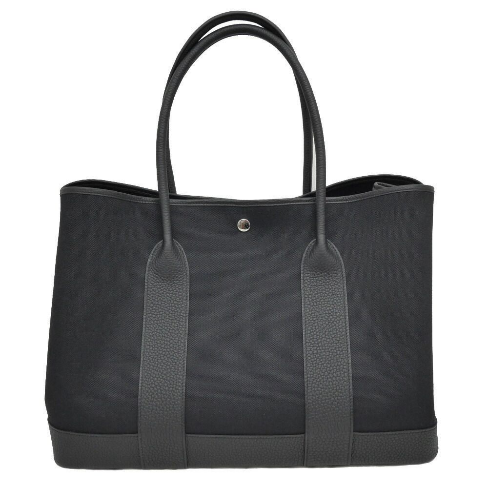 Hermes Neo Garden Party 41 Voyage Black Toile Military Negonda Silver