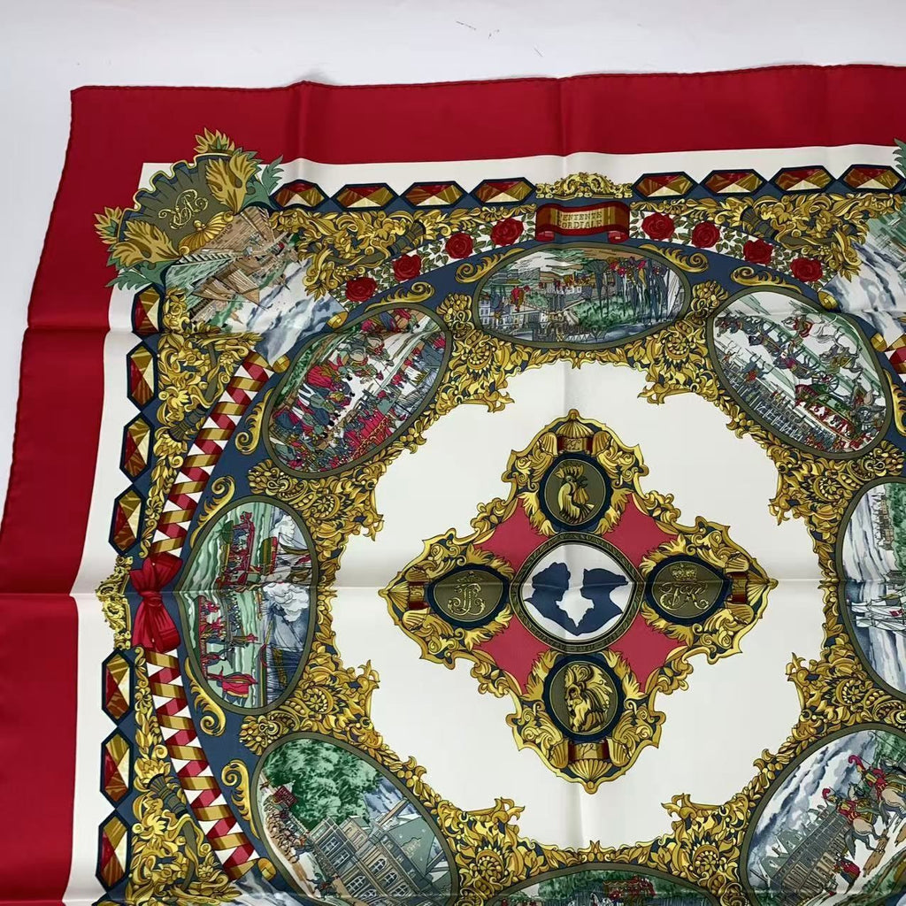 Hermes Carre 90 L'entente Cordiale Franco British Alliance Scarf Silk — view 2