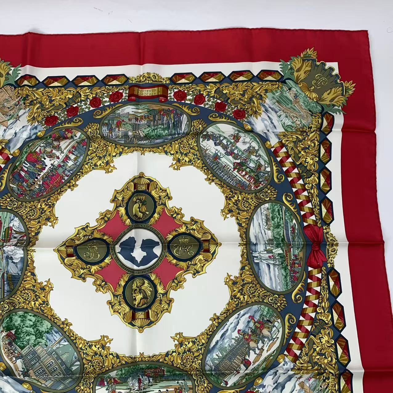 Hermes Carre 90 L'entente Cordiale Franco British Alliance Scarf Silk — view 3