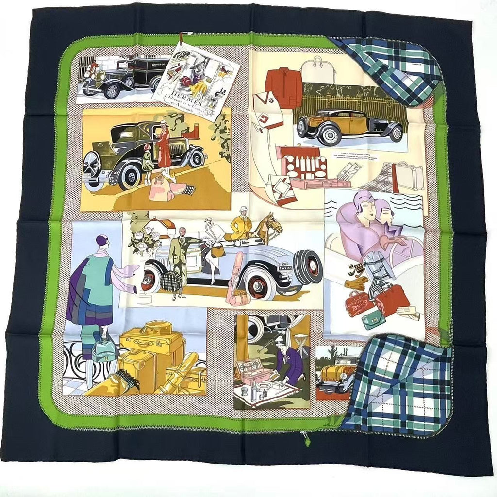 Hermes Scarf Carre 90 Comfort en Automobile Silk Multicolor