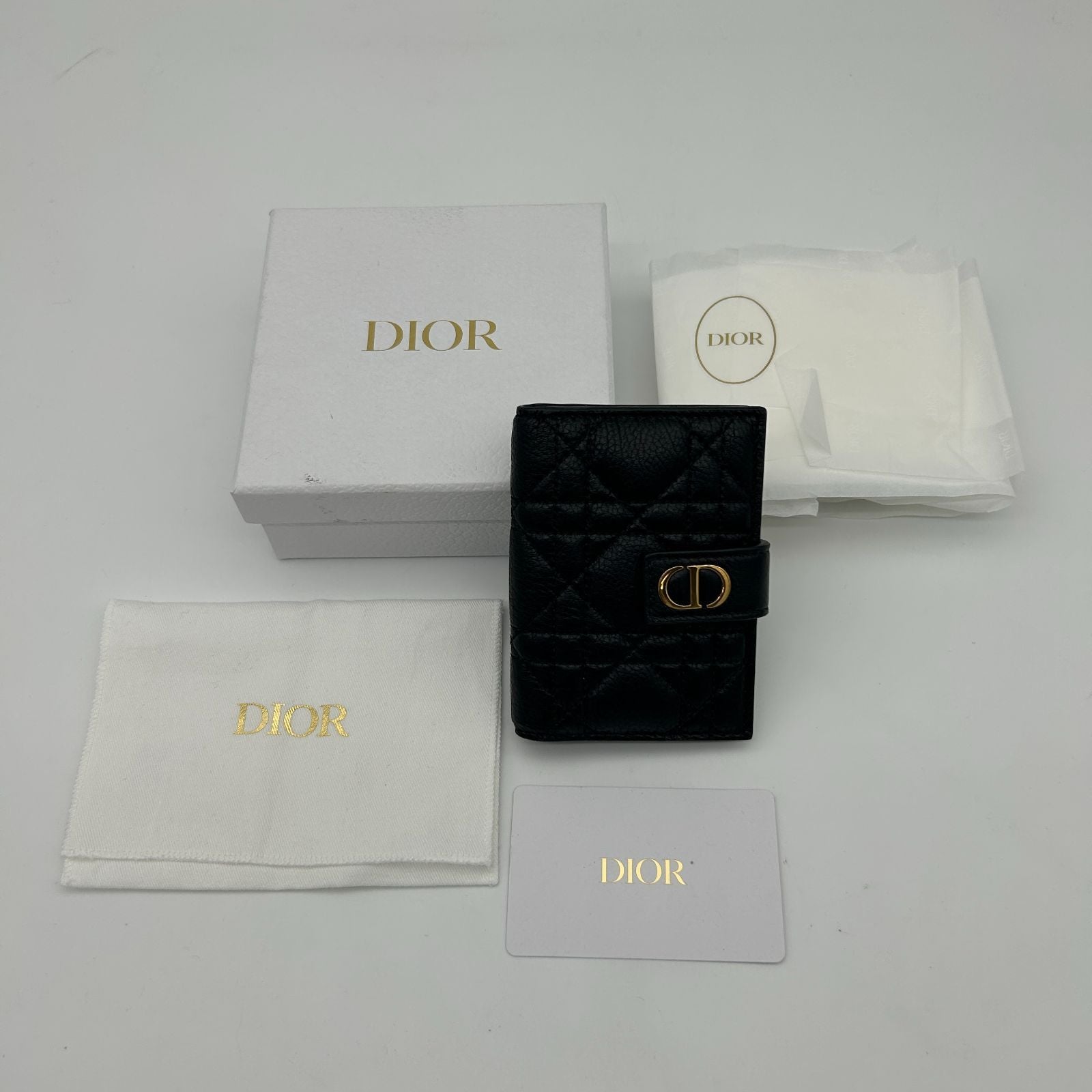 Dior Card Case Card Holders Black
