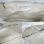 Chanel Grand Shopping Tote GST White Caviar Leather Silver Shoulder Bag CC Logo — view 7