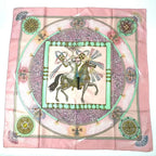 Hermes Carre 90 Silk Scarf Feux Dartifice Flame of Skill Pink
