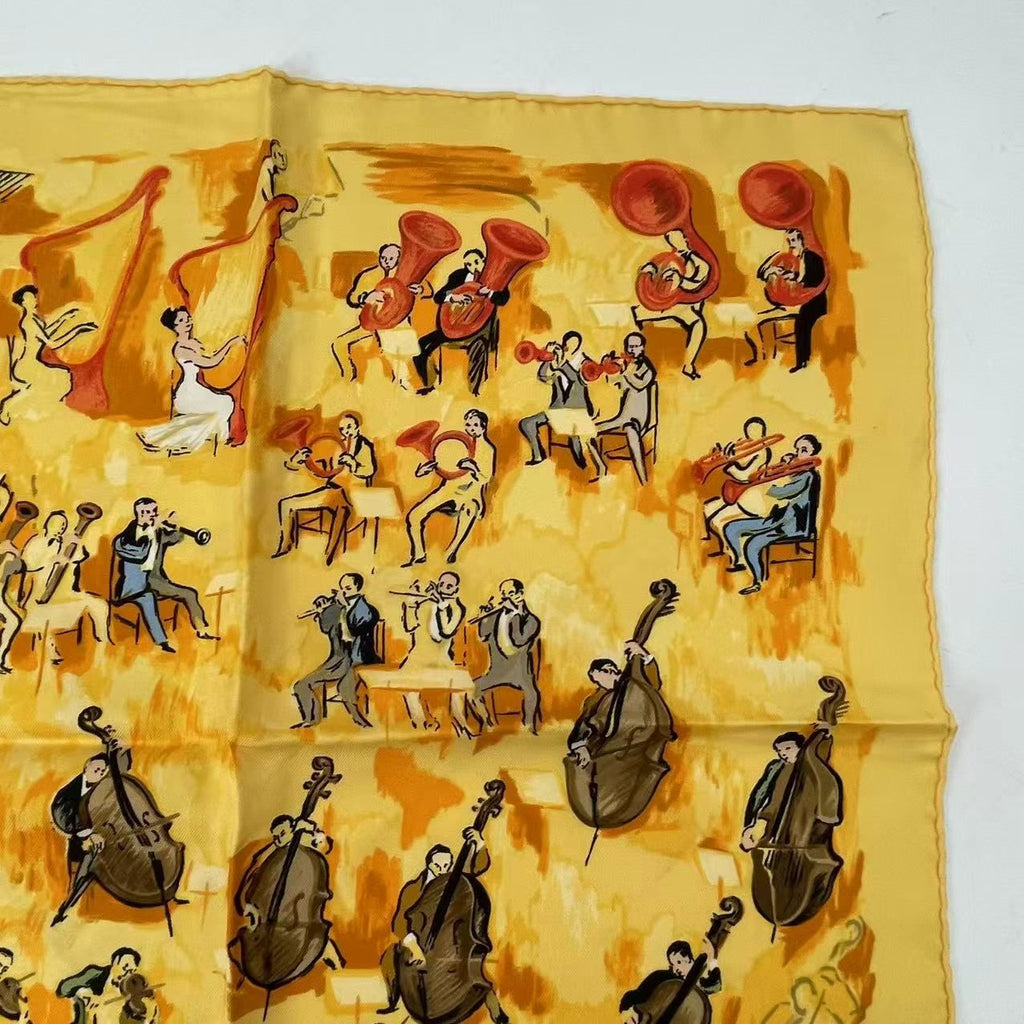 Hermes Silk Scarf Concerto Yellow — view 3