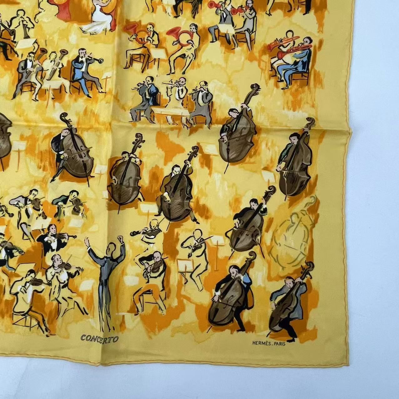 Hermes Silk Scarf Concerto Yellow — view 5