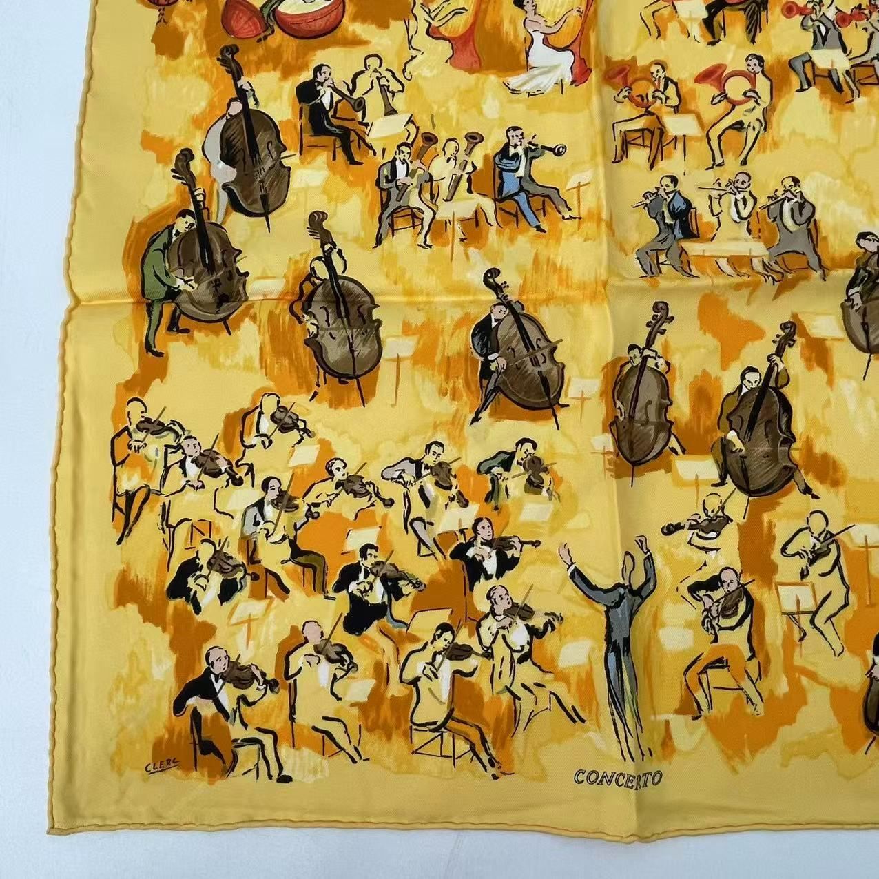 Hermes Silk Scarf Concerto Yellow — view 4