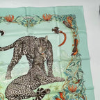 Hermes Scarf Carre 90 Dip Dye Jungle Love Silk Green — view 3