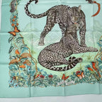 Hermes Scarf Carre 90 Dip Dye Jungle Love Silk Green — view 4