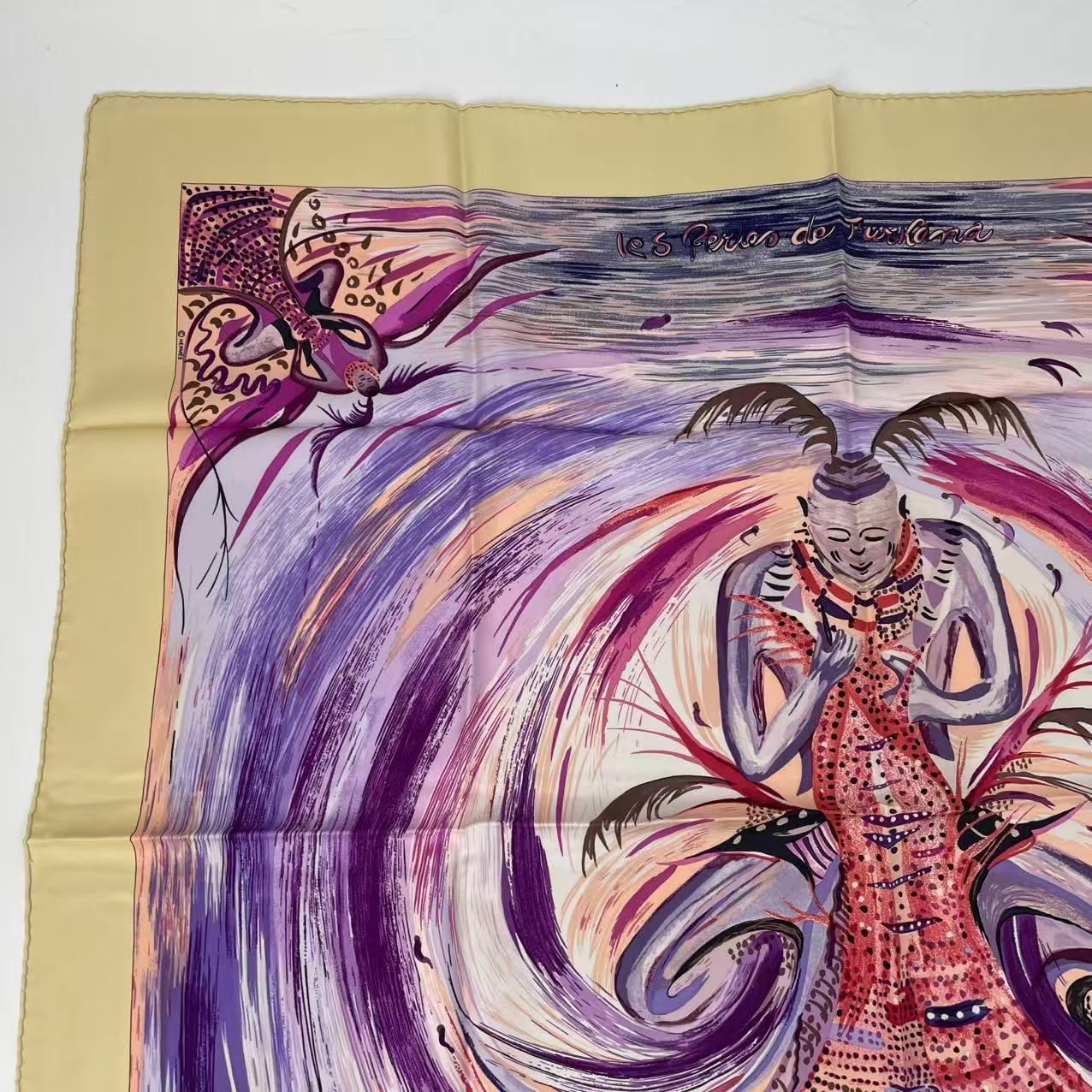 Hermes Carre 90 les Perles de Turukana Pearl of the Celestial Fire Scarf Silk — view 2