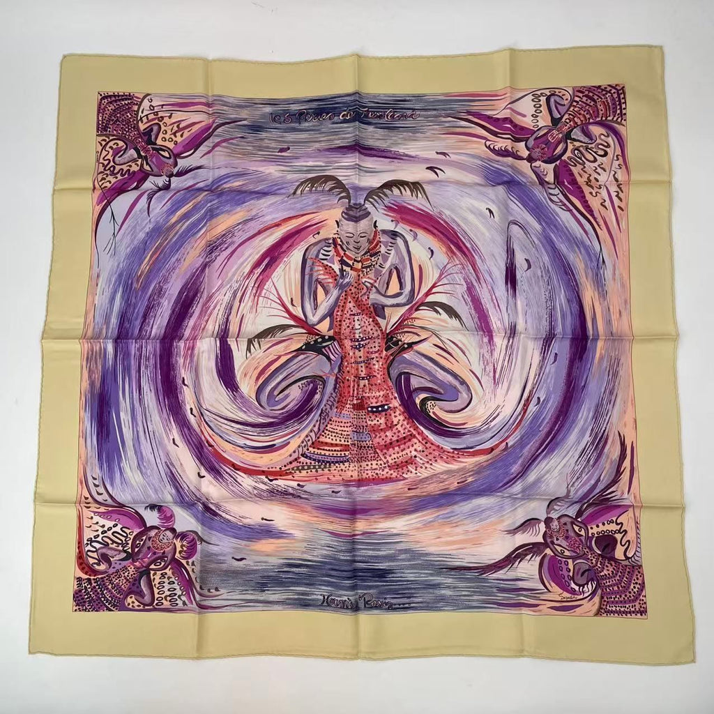 Hermes Carre 90 les Perles de Turukana Pearl of the Celestial Fire Scarf Silk