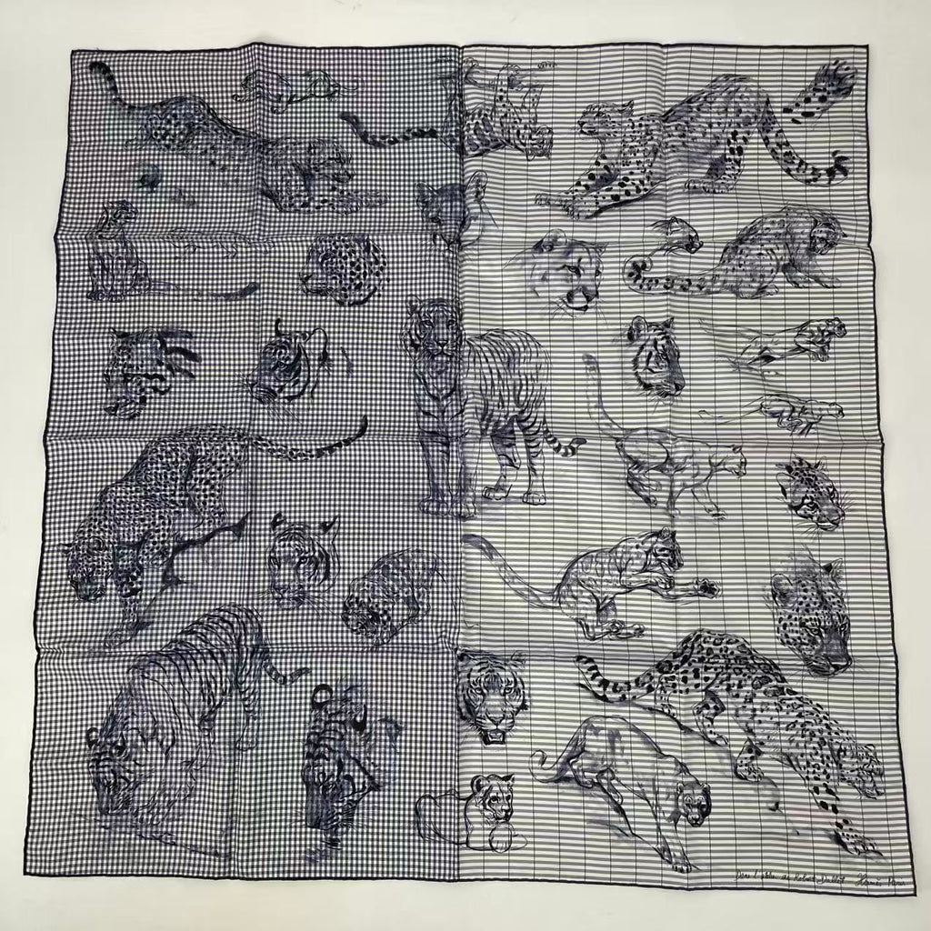 Hermes Carre 90 Silk Scarf Dans L Atelier de Robert's Blue