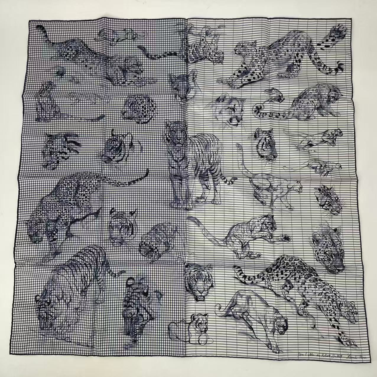 Hermes Carre 90 Silk Scarf Dans L Atelier de Robert's Blue