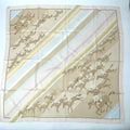 Hermes Carre 90 Lea Courses Horse Racing Silk Scarf Beige