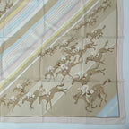 Hermes Carre 90 Lea Courses Horse Racing Silk Scarf Beige — view 5