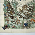 Hermes Carre 90 Sichuan Silk Scarf White — view 4