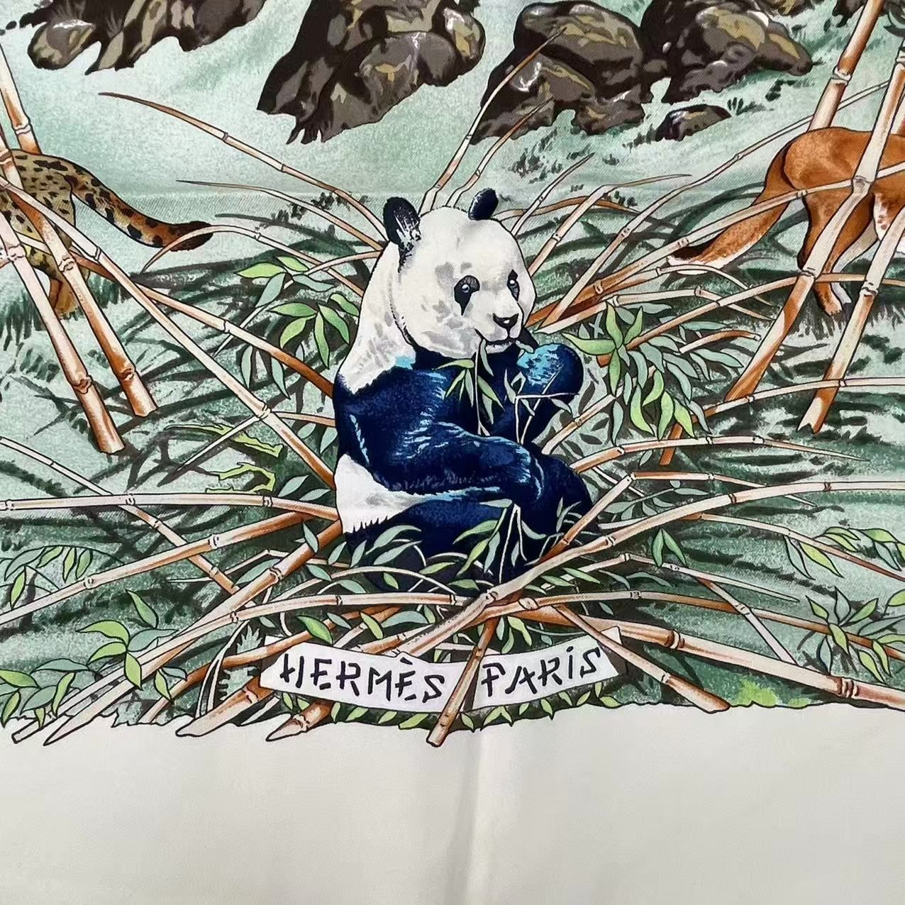 Hermes Carre 90 Sichuan Silk Scarf White — view 6