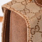 Gucci Bamboo Vintage Shoulder Bag GG Canvas Brown Beige Turnlock — view 8