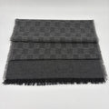 Fendi Shawl Gray Wool Zucca Pattern Scarf