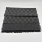 Fendi Shawl Gray Wool Zucca Pattern Scarf