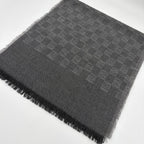 Fendi Shawl Gray Wool Zucca Pattern Scarf — view 3