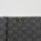 Fendi Shawl Gray Wool Zucca Pattern Scarf — view 6