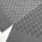 Fendi Shawl Gray Wool Zucca Pattern Scarf — view 5
