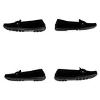 Louis Vuitton Flower Motif Loafers Driving Shoes Black Noir Suede Leather — view 6