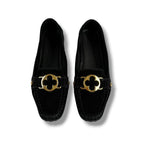 Louis Vuitton Flower Motif Loafers Driving Shoes Black Noir Suede Leather — view 4