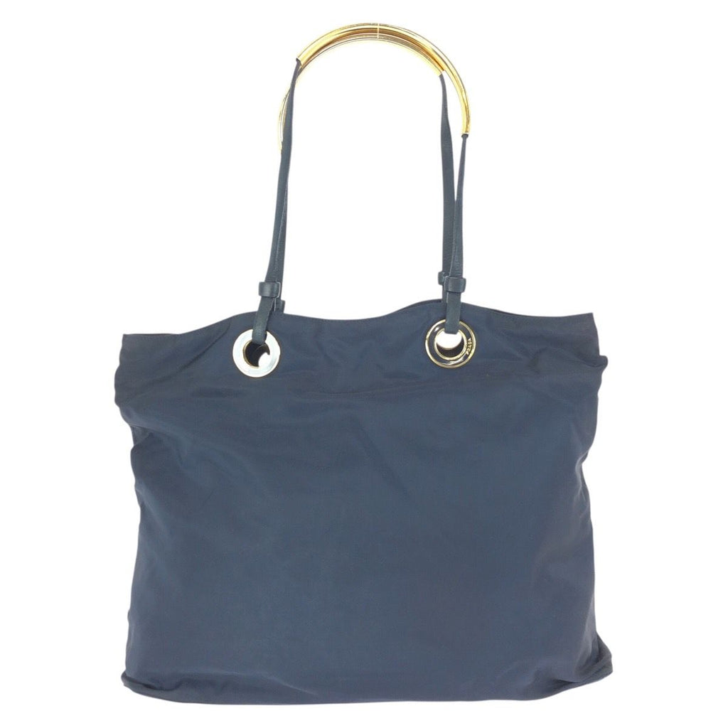 Prada Tessuto Navy Gold Nylon Tote Shoulder