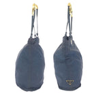 Prada Tessuto Navy Gold Nylon Tote Shoulder — view 8