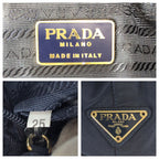 Prada Tessuto Navy Gold Nylon Tote Shoulder — view 4