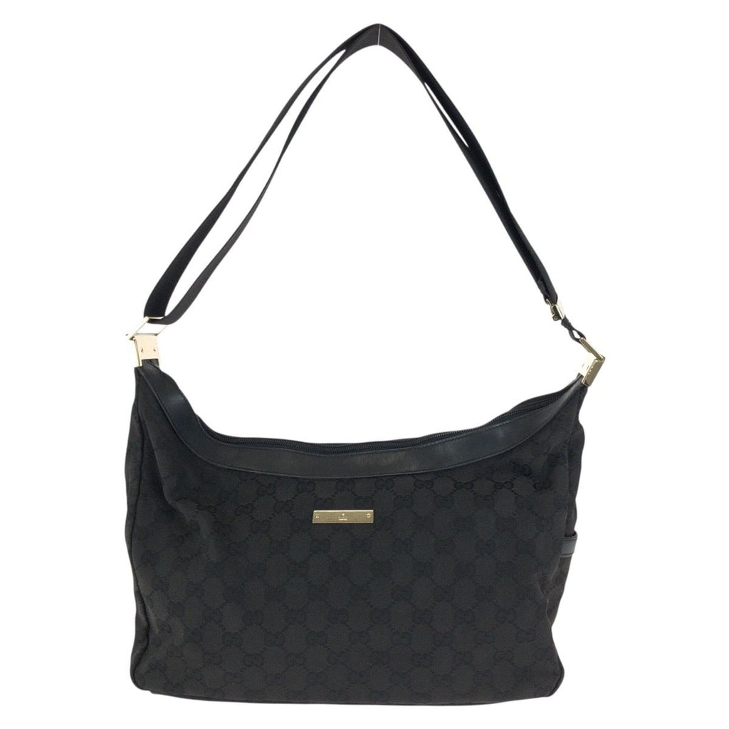 Gucci Black Gold GG Canvas Leather 019 Shoulder