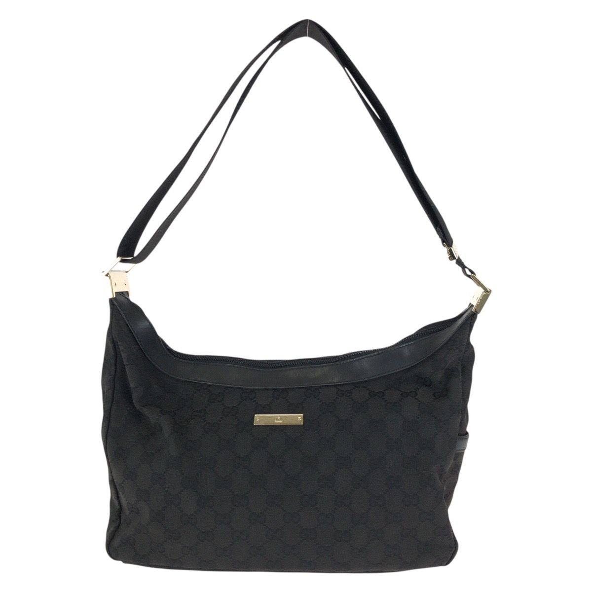 Gucci Black Gold GG Canvas Leather 019 Shoulder