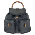 Gucci Bamboo Black Gold Leather 003 Backpack