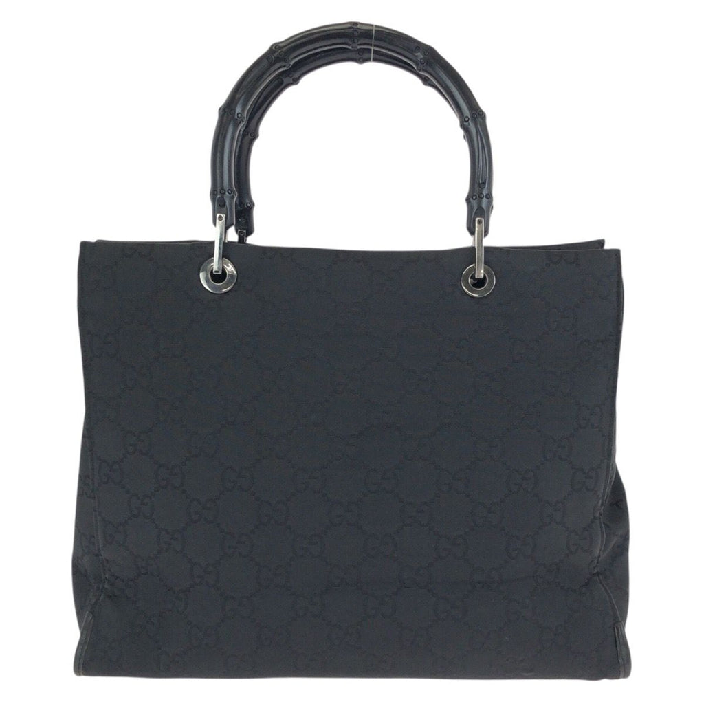 Gucci Bamboo Black Silver Nylon 002 Tote