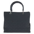 Gucci Bamboo Black Silver Nylon 002 Tote