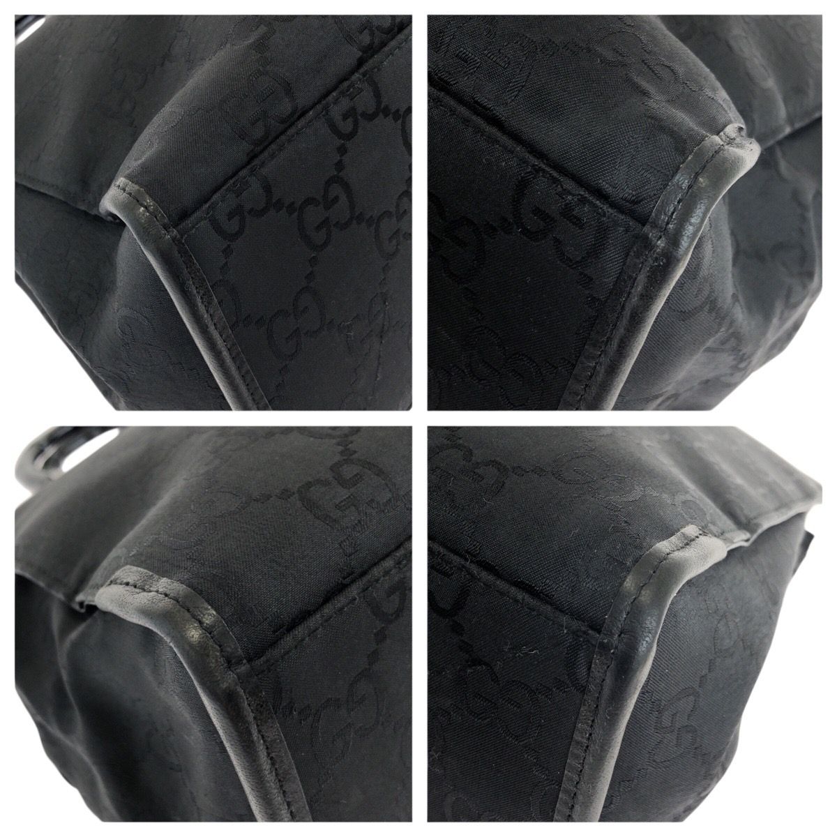 Gucci Bamboo Black Silver Nylon 002 Tote — view 3