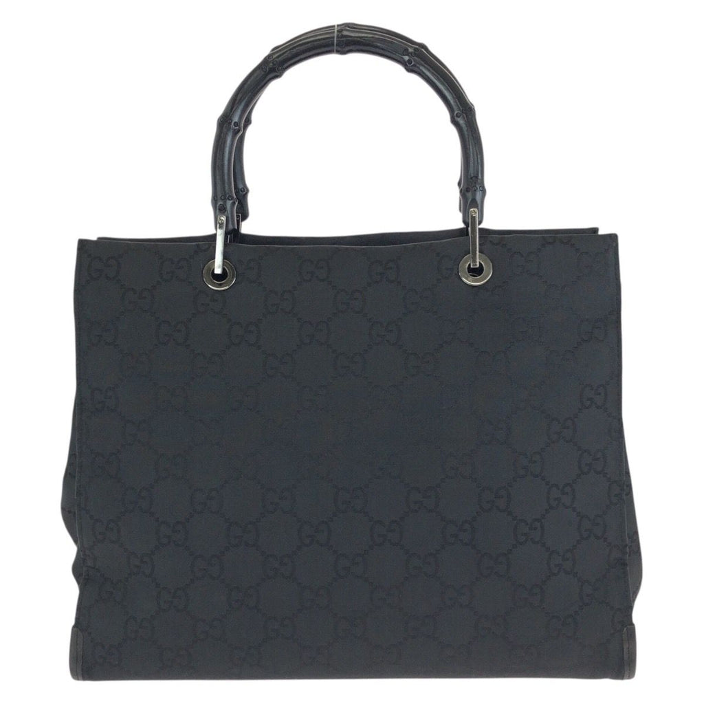 Gucci Bamboo Black Silver Nylon 002 Tote — view 2