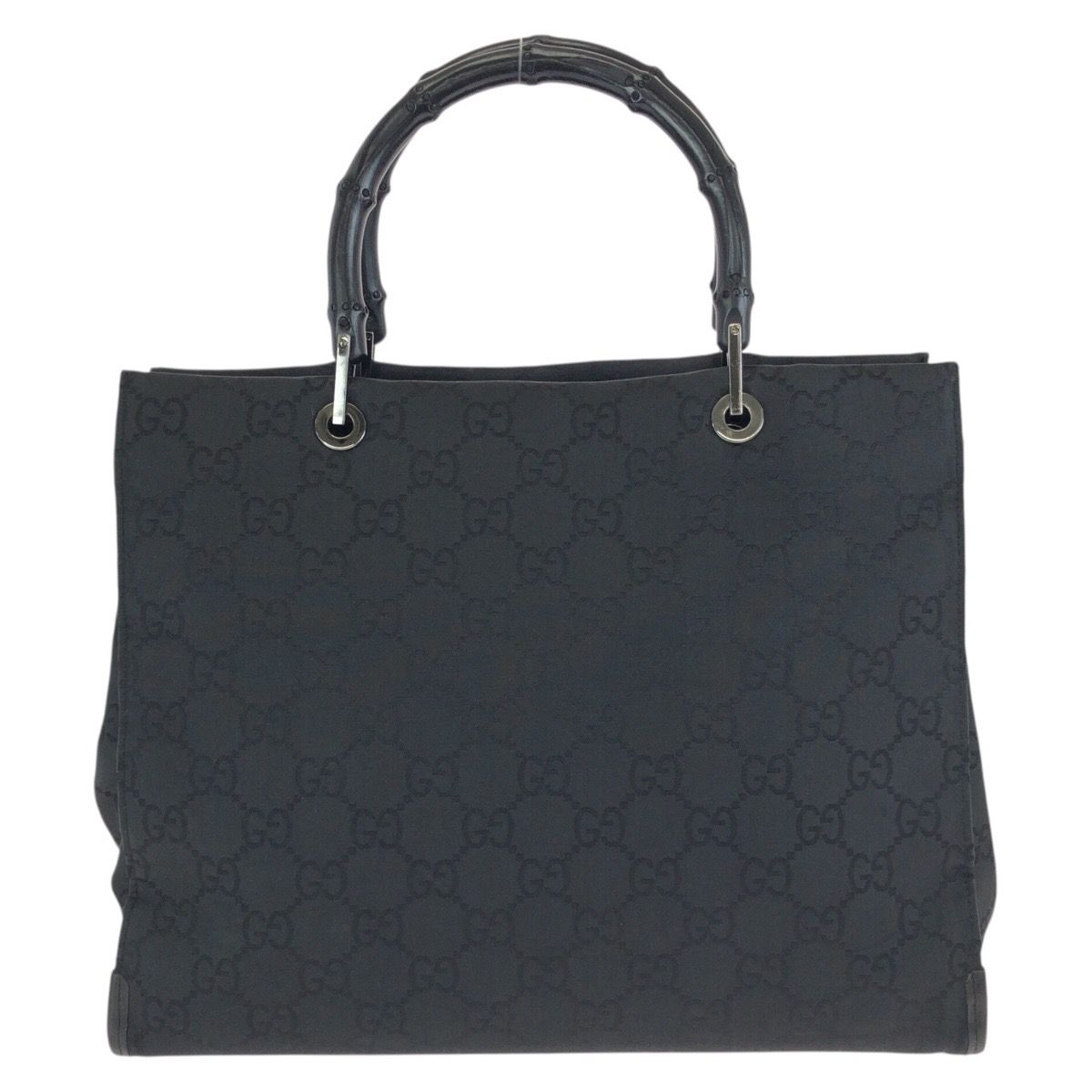 Gucci Bamboo Black Silver Nylon 002 Tote — view 2