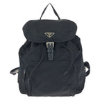 Prada Tessuto Black Silver Nylon Backpack