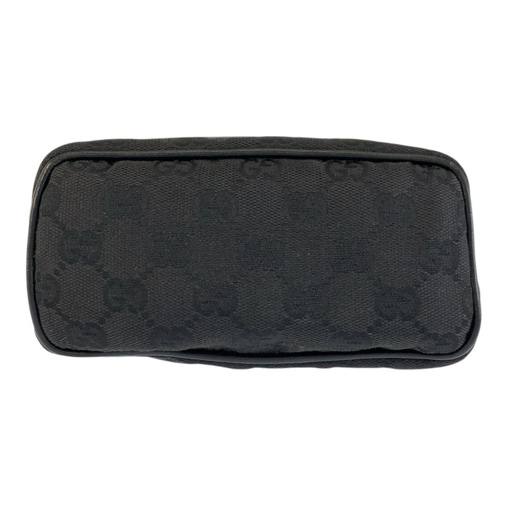 Gucci Black GG Canvas Leather Handbag Pouch — view 9